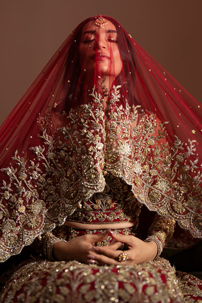 Deep Red Gota Lehnga Choli