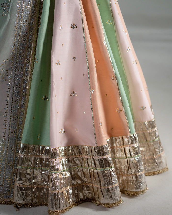 Peach Gota Lehnga Choli