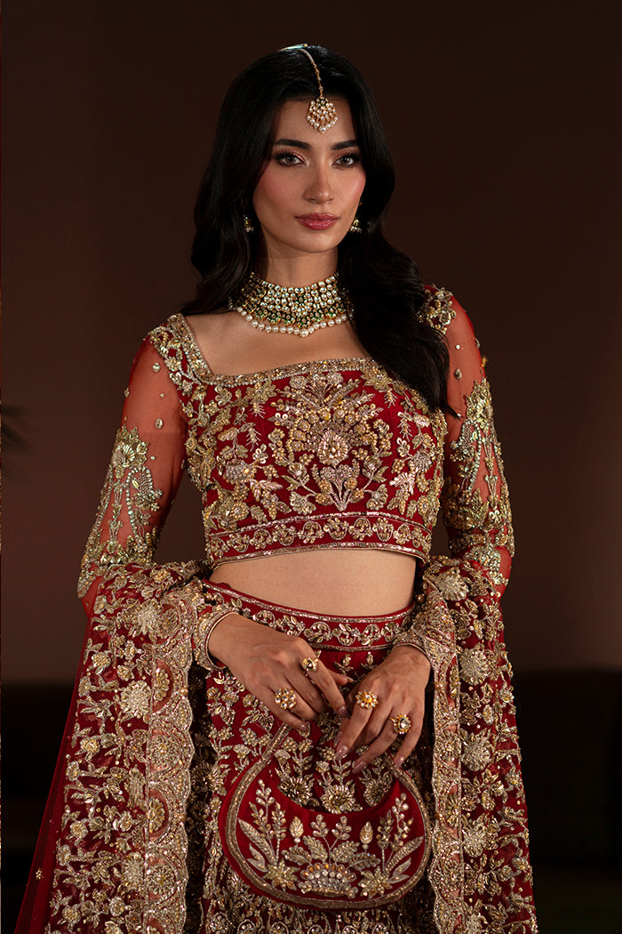 Deep Red Gota Lehnga Choli