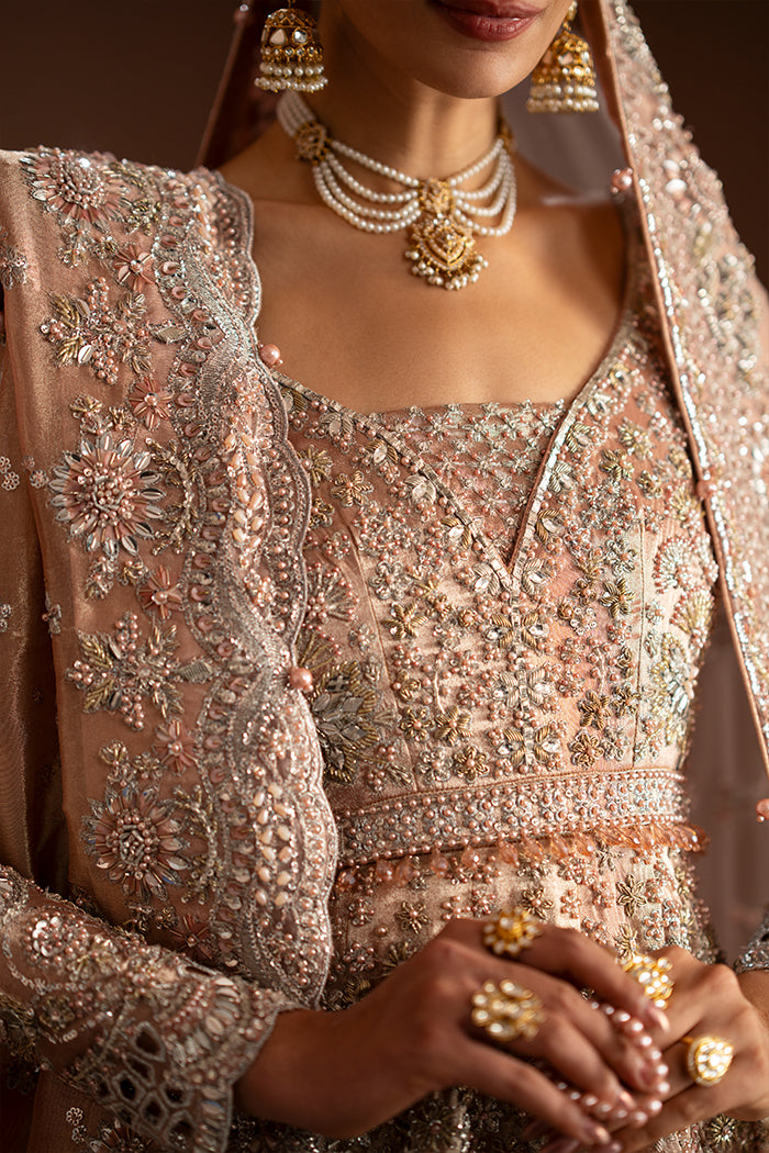 Pink Tissue Peshwas with Lehnga