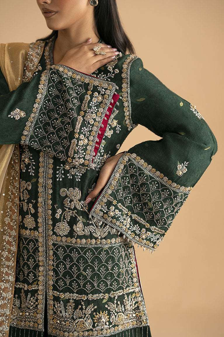 Forest green shirt with sharara