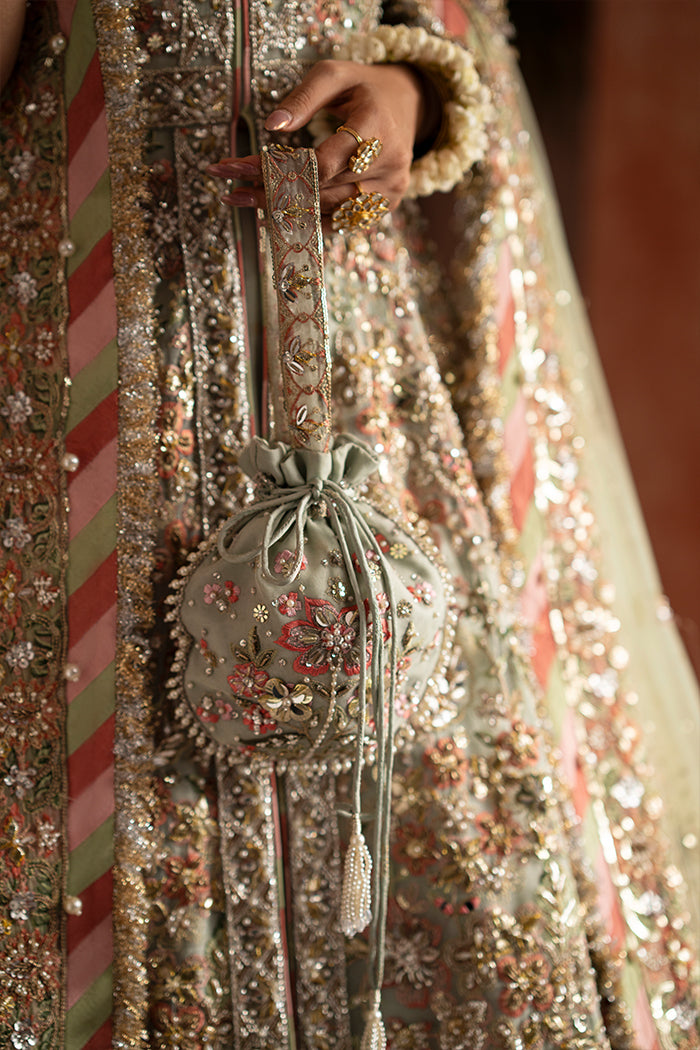 Sage Floral Peshwas with Lehnga