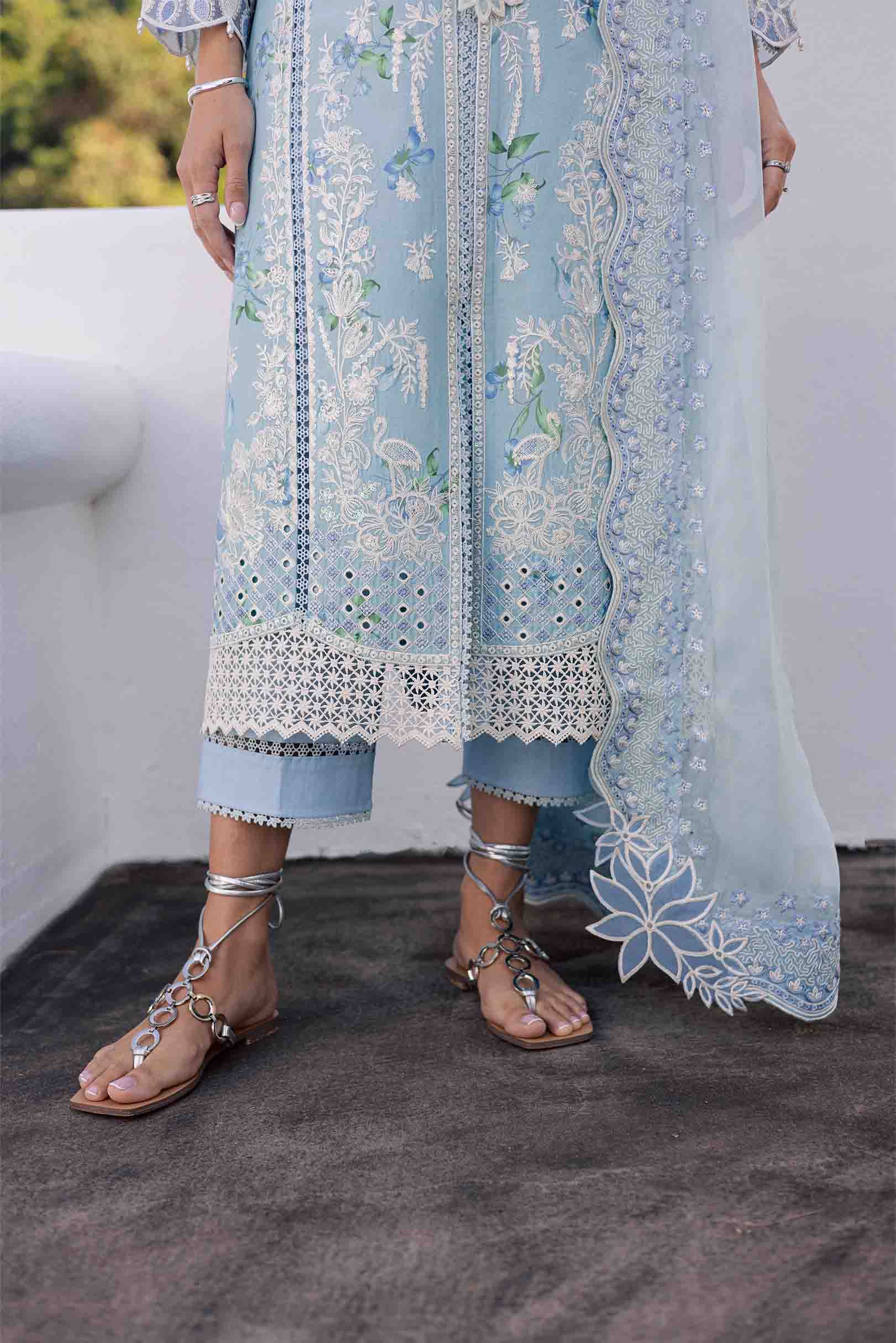 Lotus Powder Blue Shirt Set