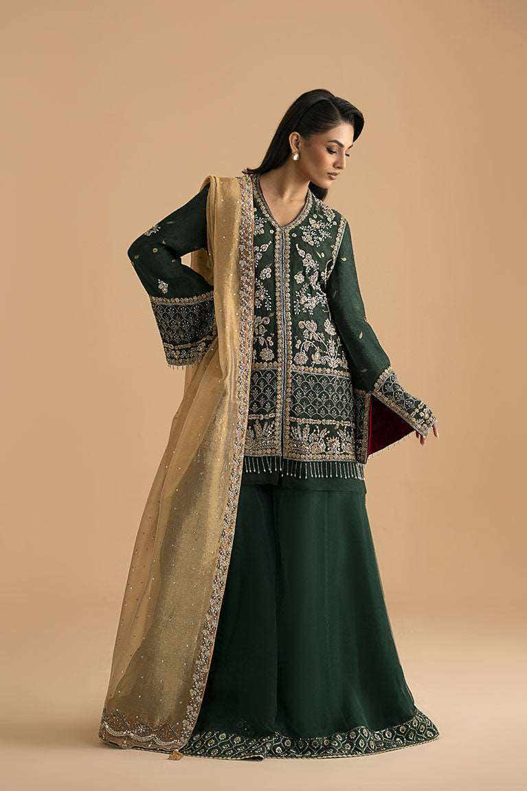 Forest green shirt with sharara