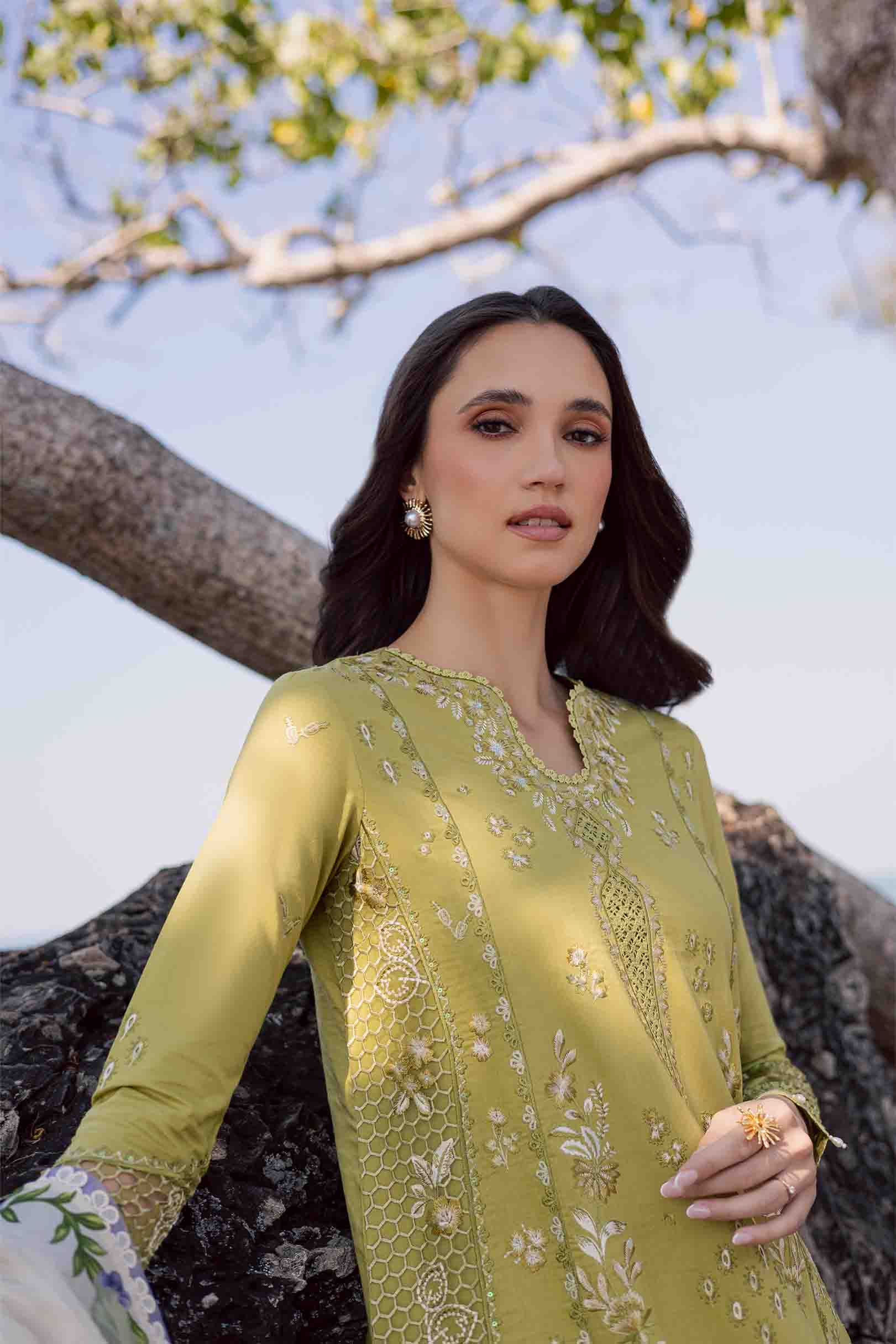 Chamomile Olive Green Shirt Set