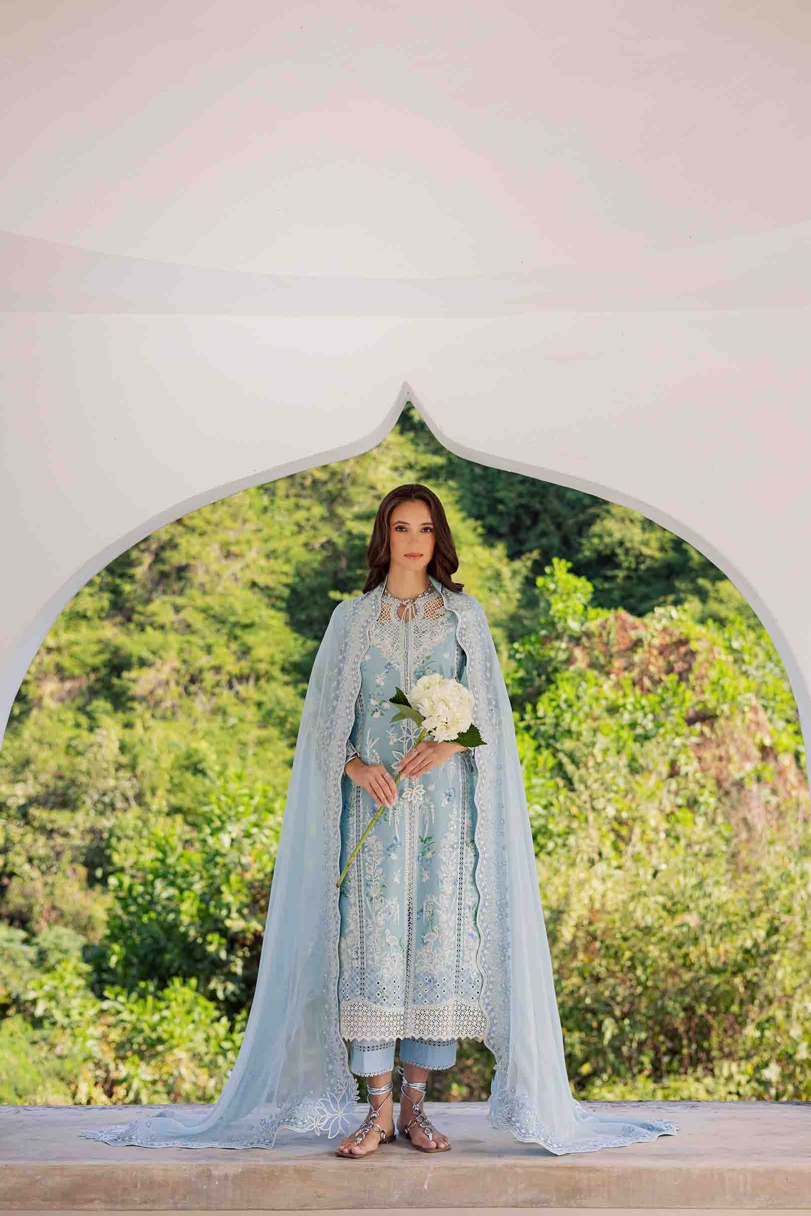 Lotus Powder Blue Shirt Set