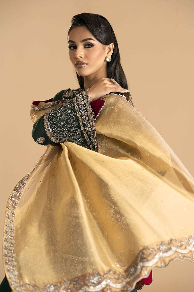 Forest green shirt with sharara