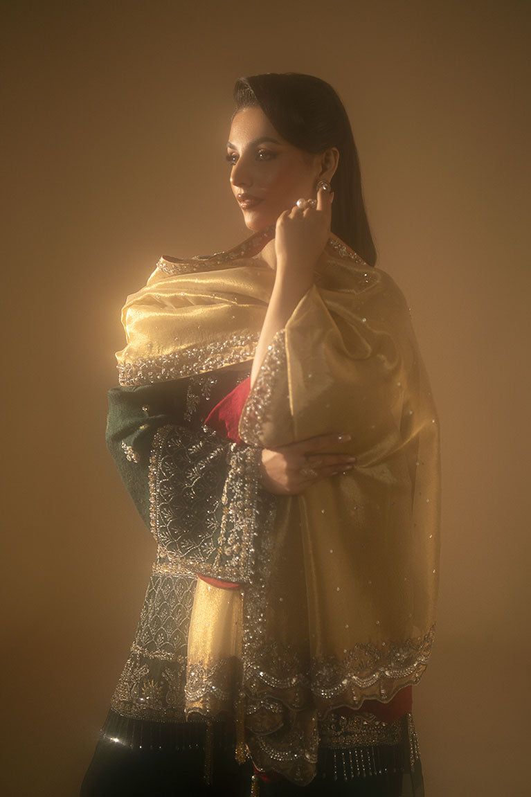 Forest Green Shirt with Sharara