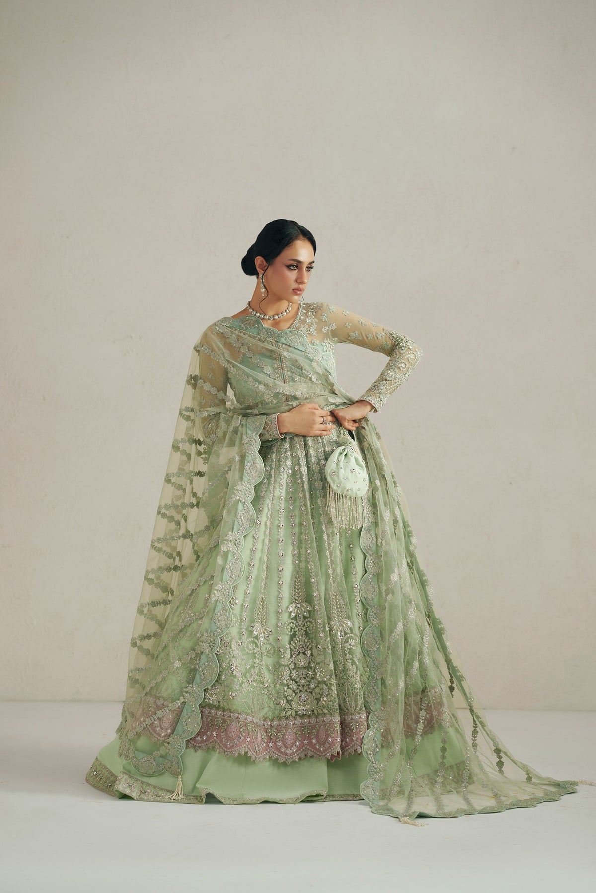 Seafoam Green Pishwas Set