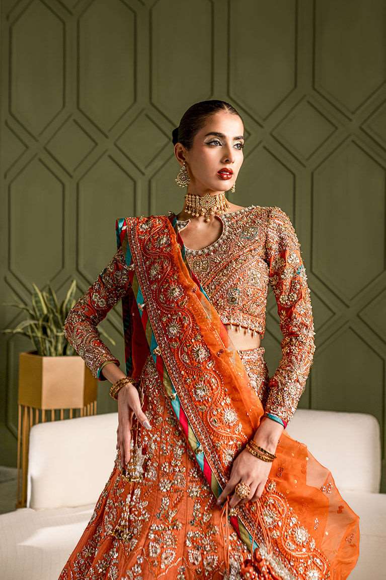 Burnt orange lehnga choli