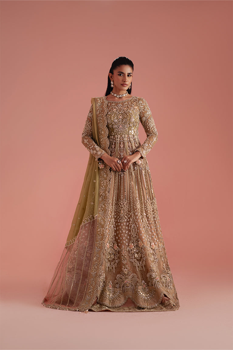 Olive Green Kalidaar, Lehnga & Dupatta