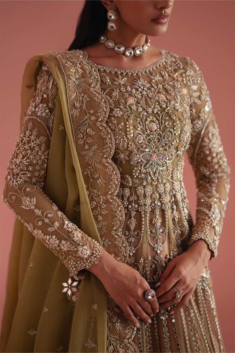 Olive Green Kalidaar, Lehnga & Dupatta