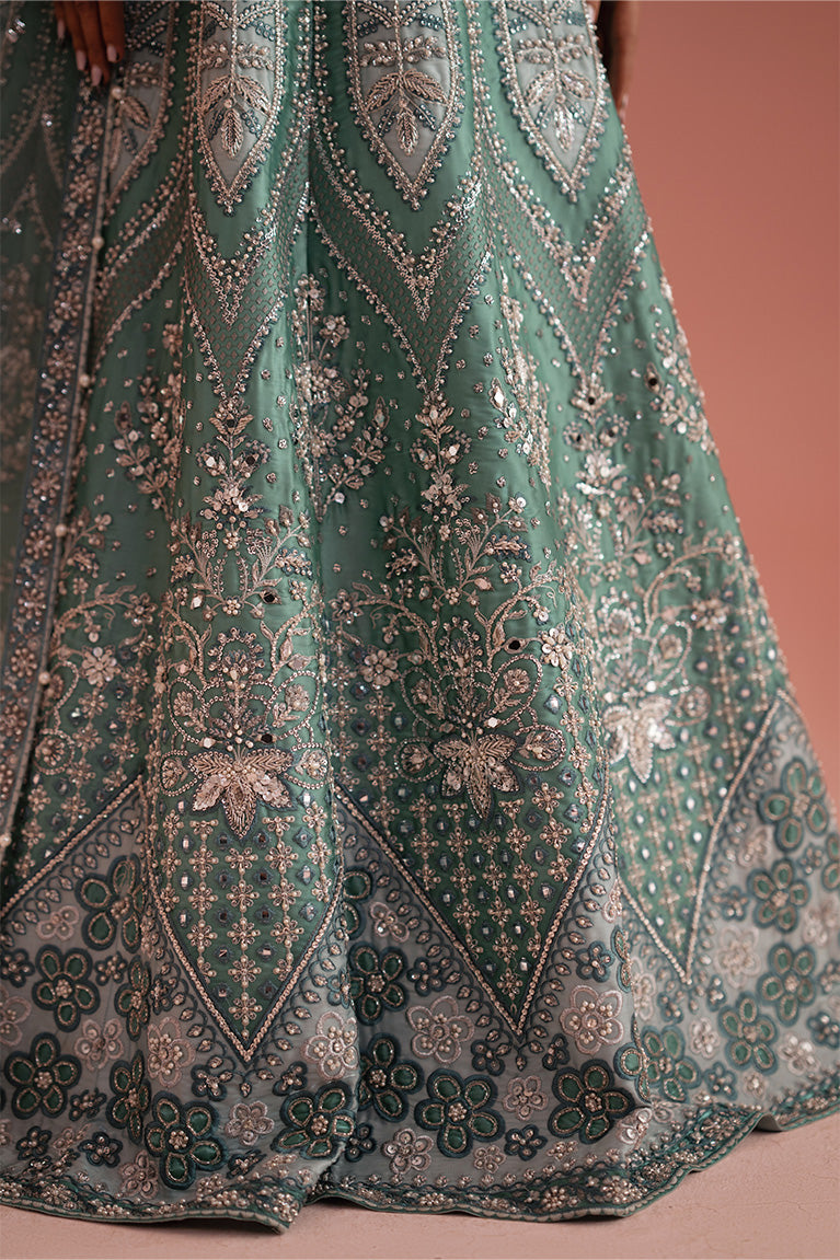 Mermaid Color Block Lehnga Choli & Dupatta