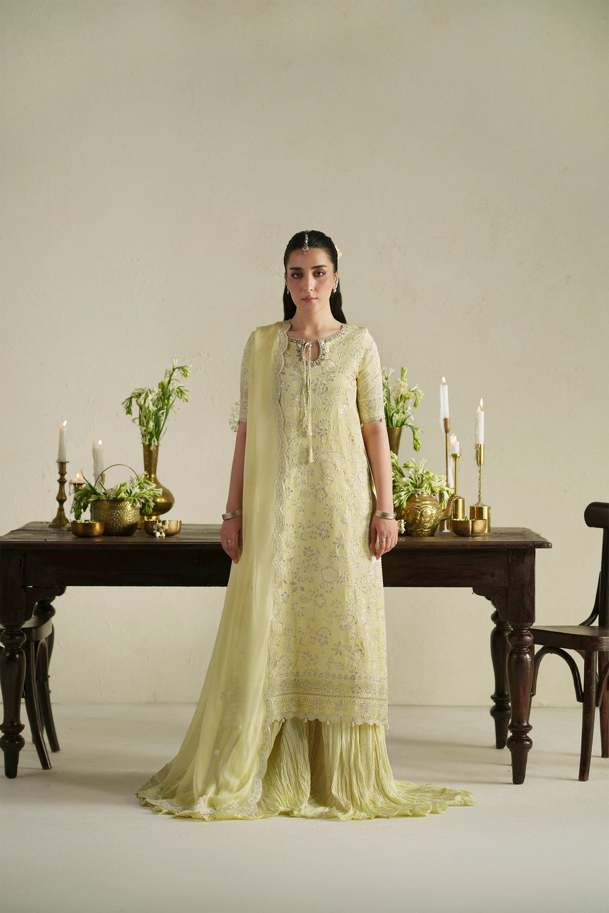 Gulab Butter Yellow Shirt Set