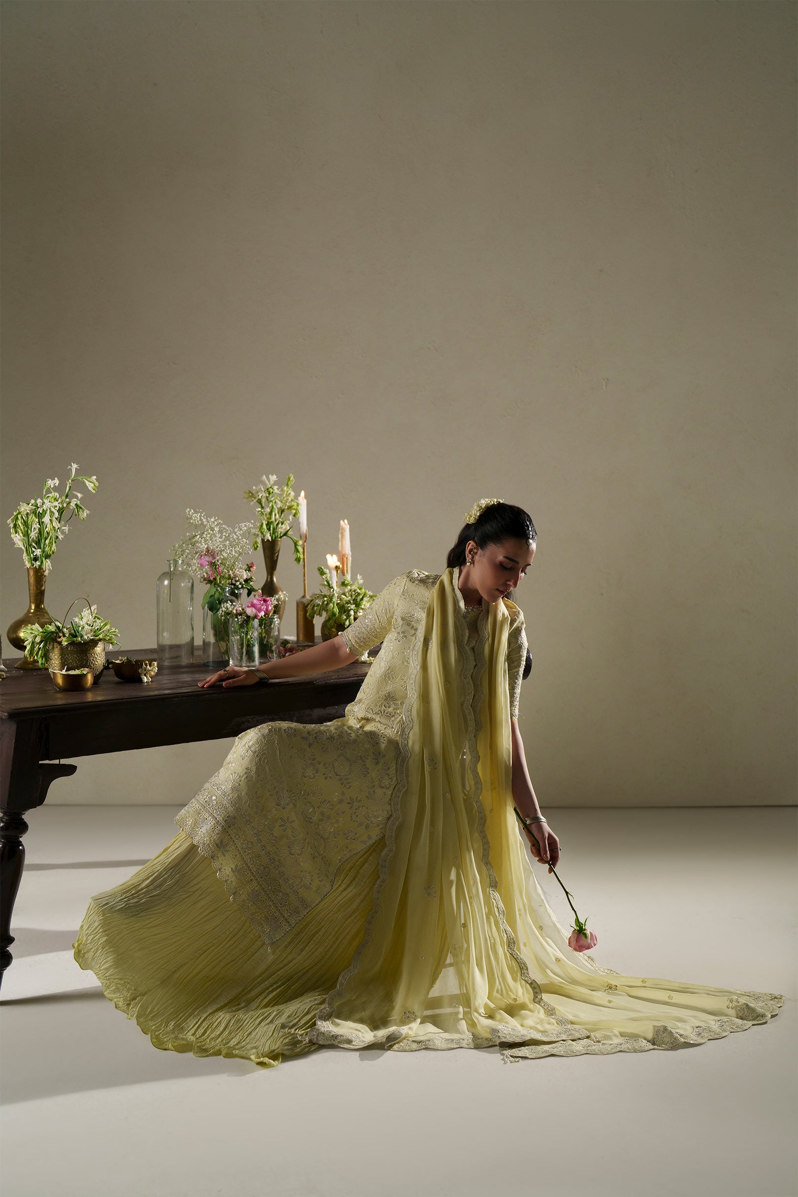 Gulab Butter Yellow Shirt Set
