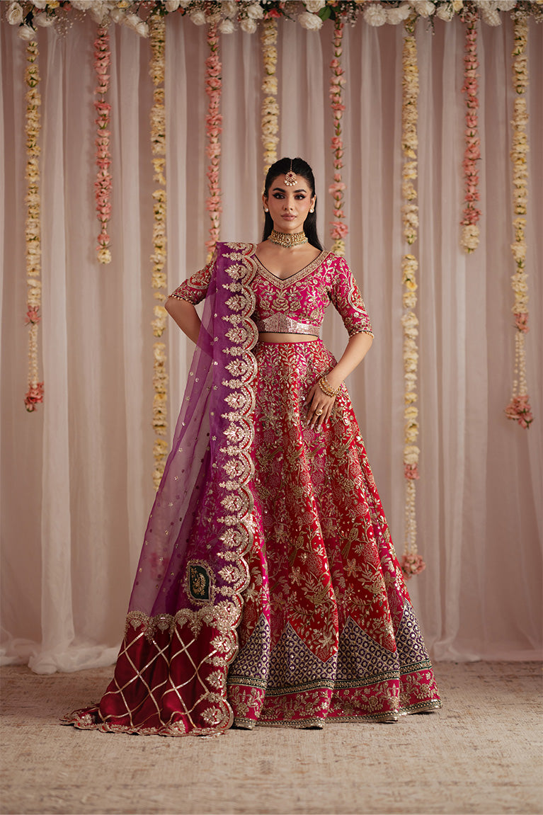 Fuschia Red Lehnga Choli & Dupatta
