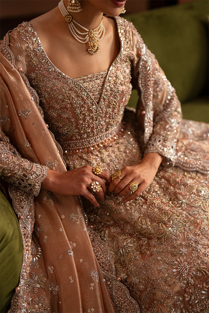 Pink Tissue Peshwas with Lehnga