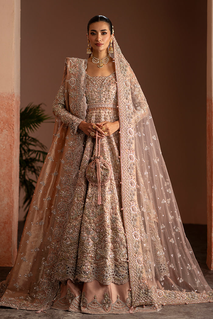 ⁠Pink Tissue Peshwas with Lehnga