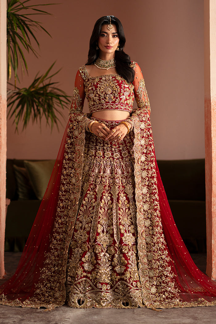 Deep Red Gota Lehnga Choli