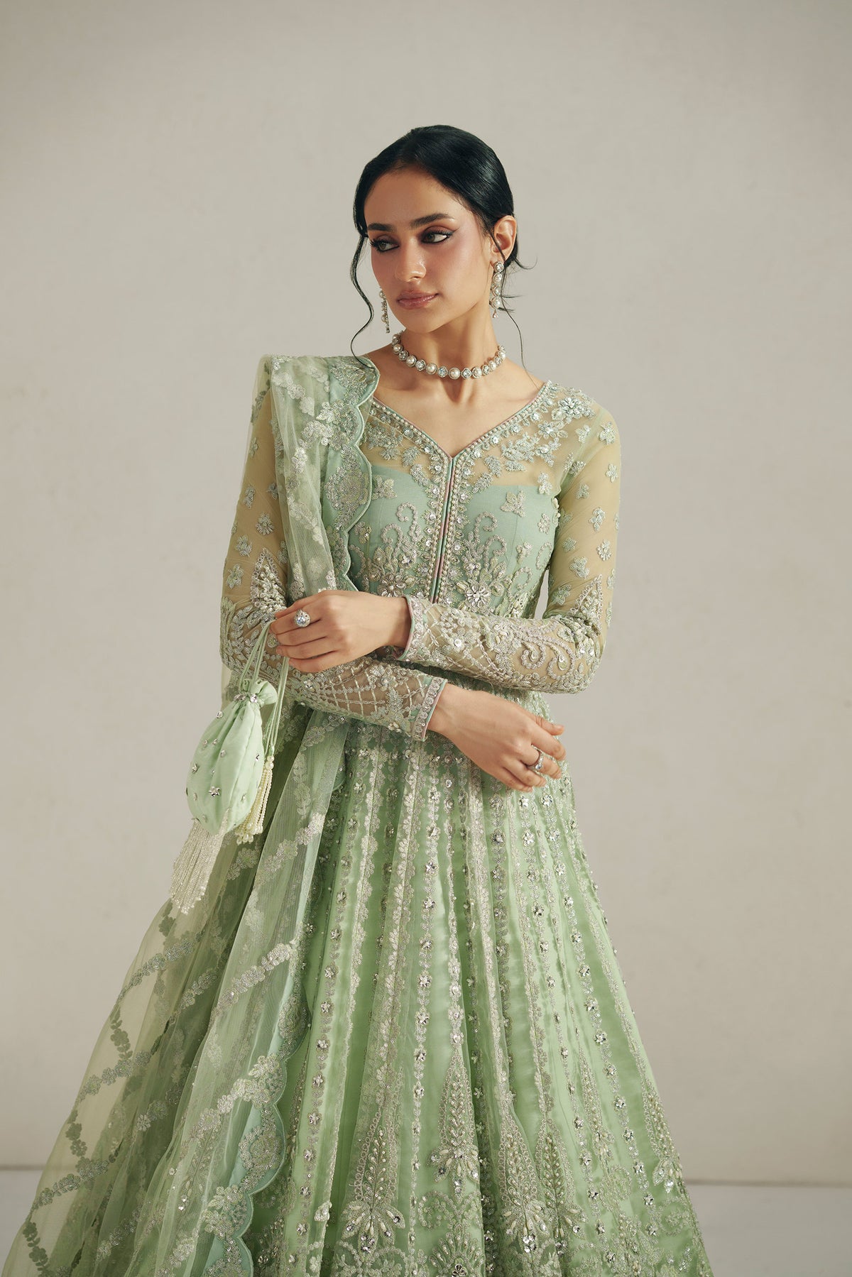 Seafoam Green Pishwas Set