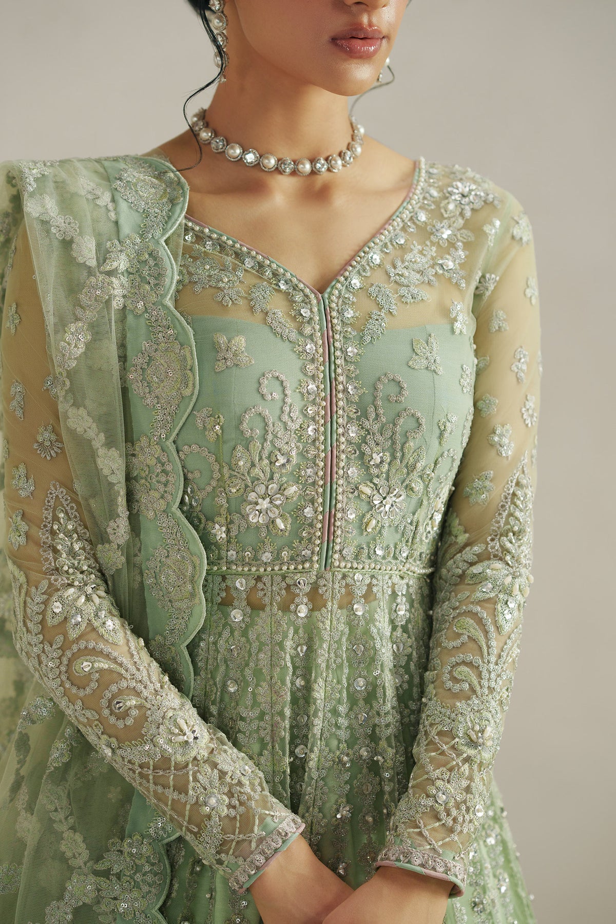 Seafoam Green Pishwas Set