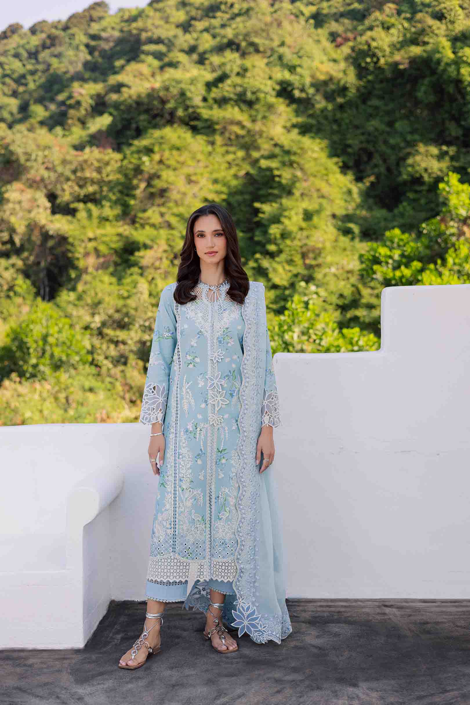 Lotus Powder Blue Shirt Set