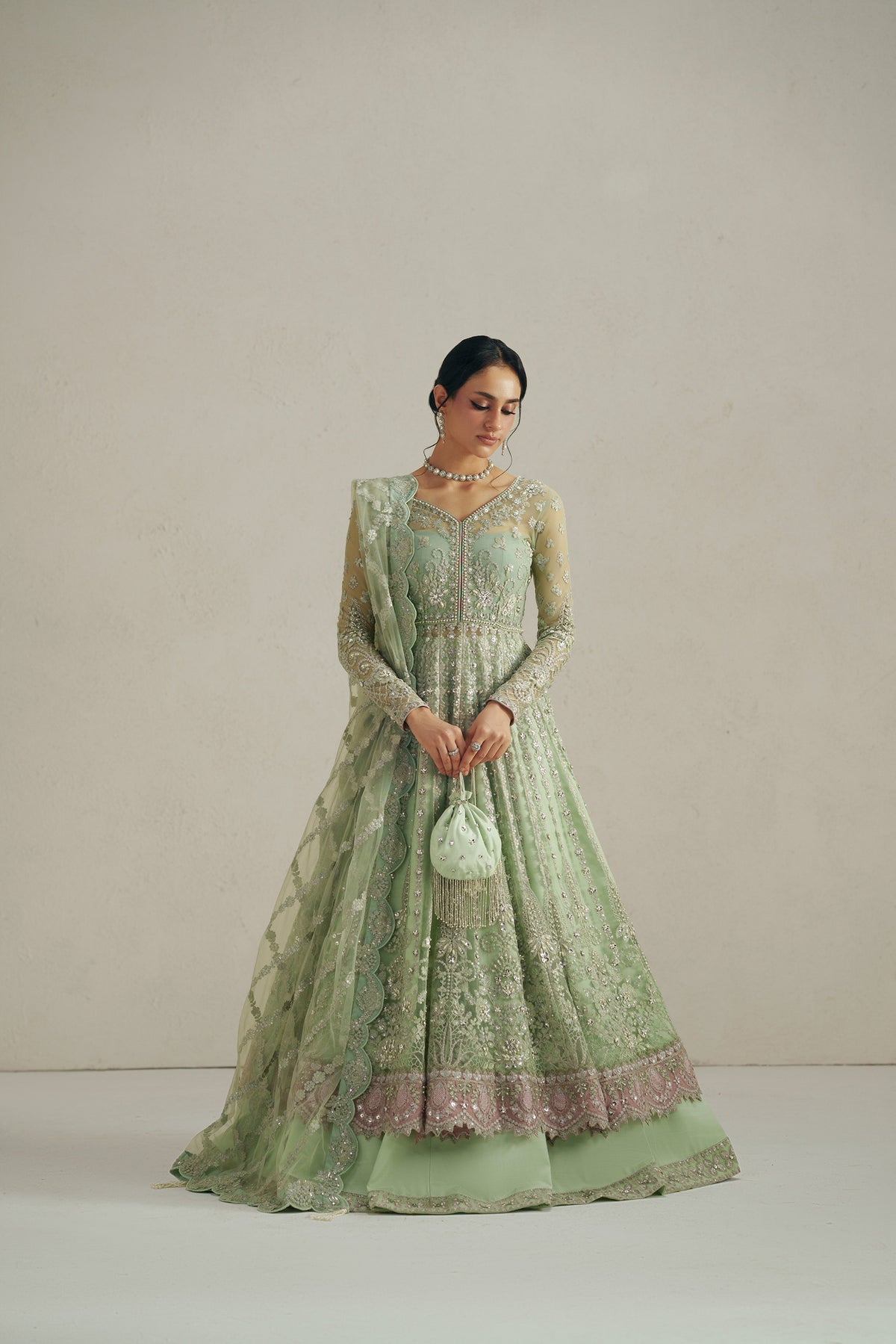 Seafoam Green Pishwas Set
