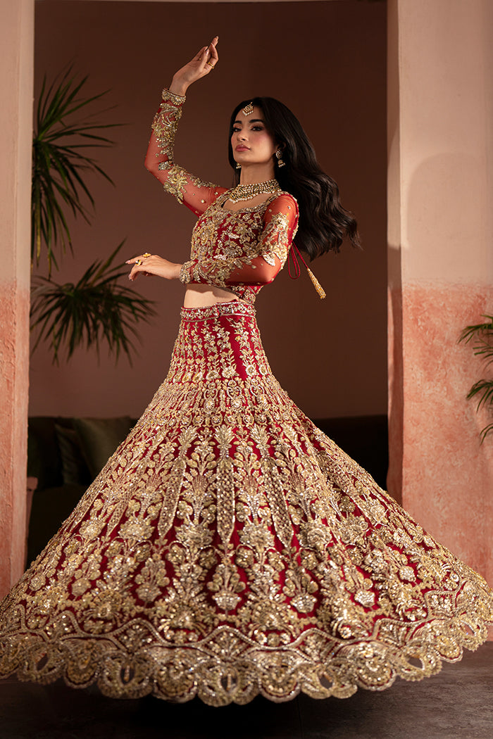 Deep Red Gota Lehnga Choli