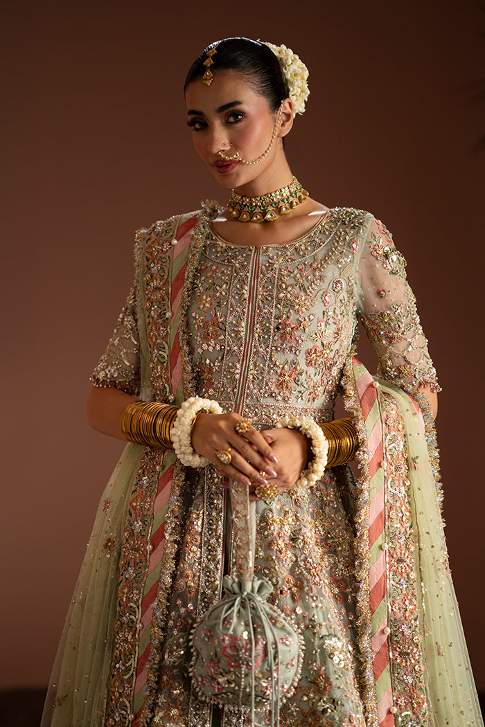 Sage Floral Peshwas with Lehnga