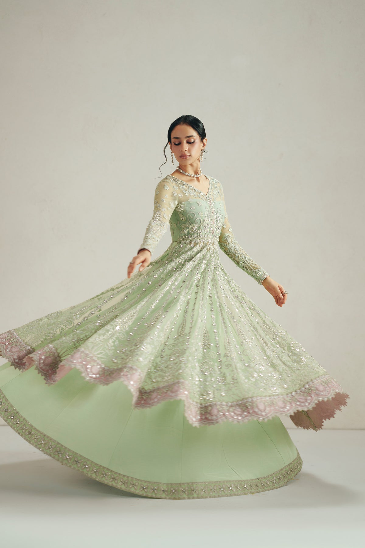 Seafoam Green Pishwas Set