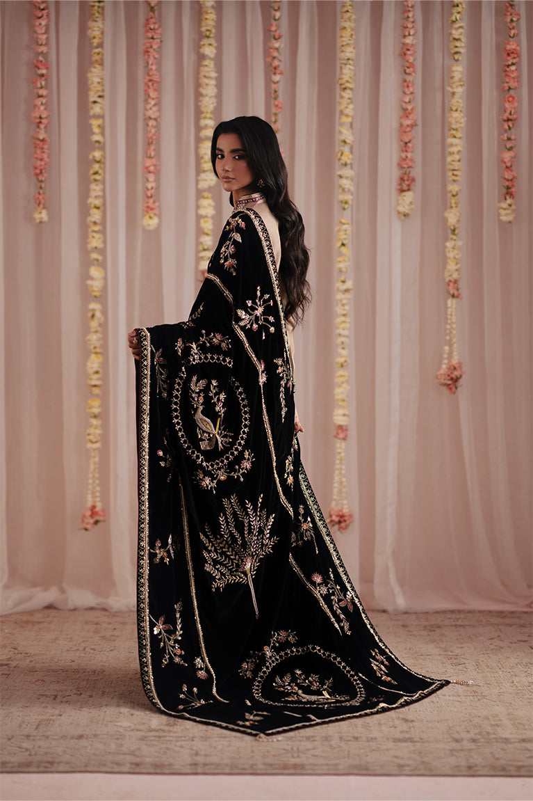 Gold Zari Shirt, Izaar & Shawl