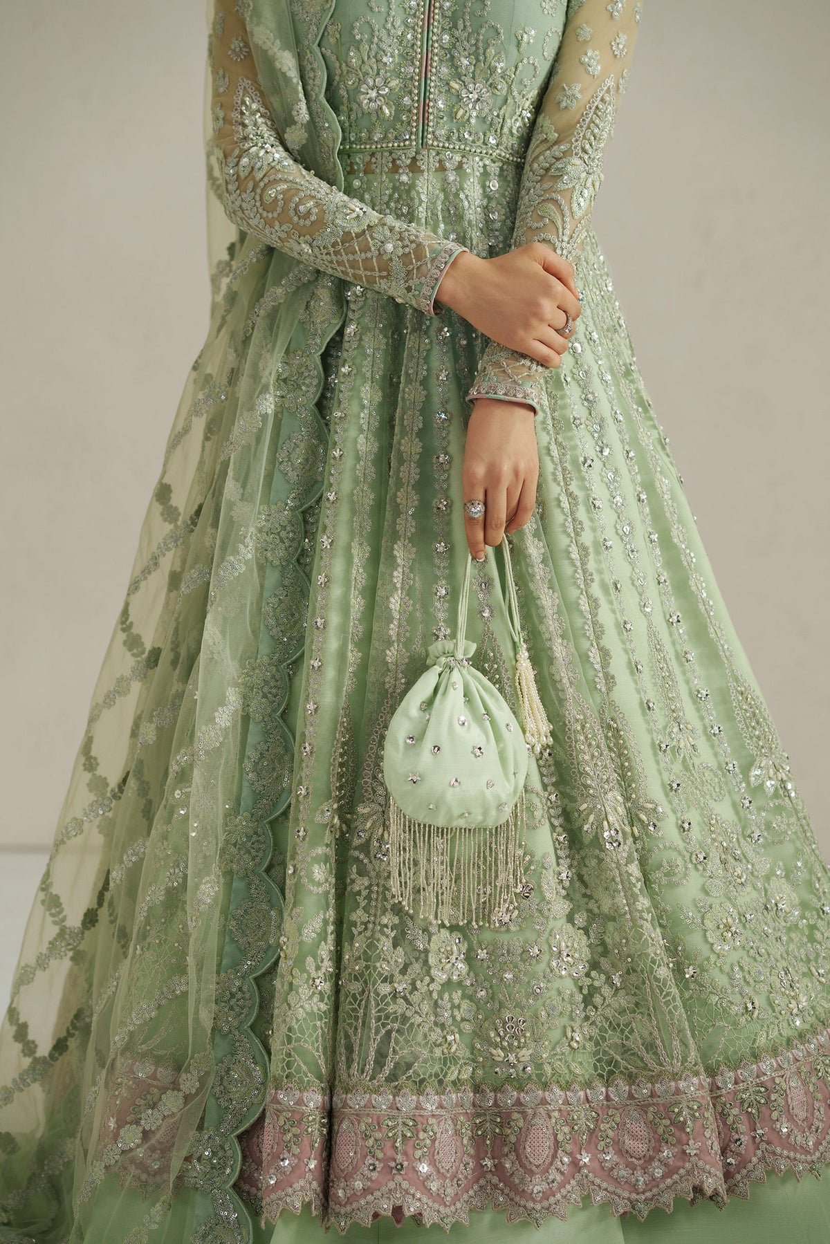 Seafoam Green Pishwas Set