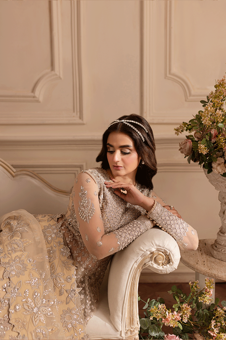 Beige Kalidaar and Lehnga