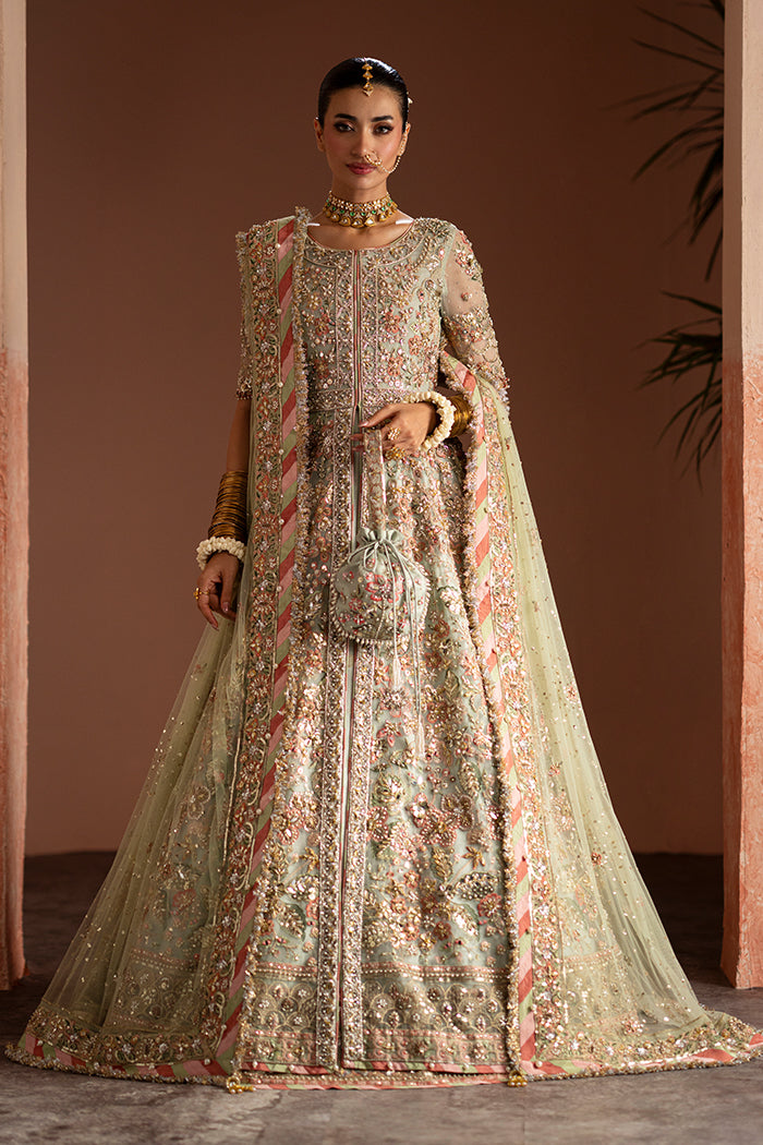 Sage Floral Peshwas with Lehnga
