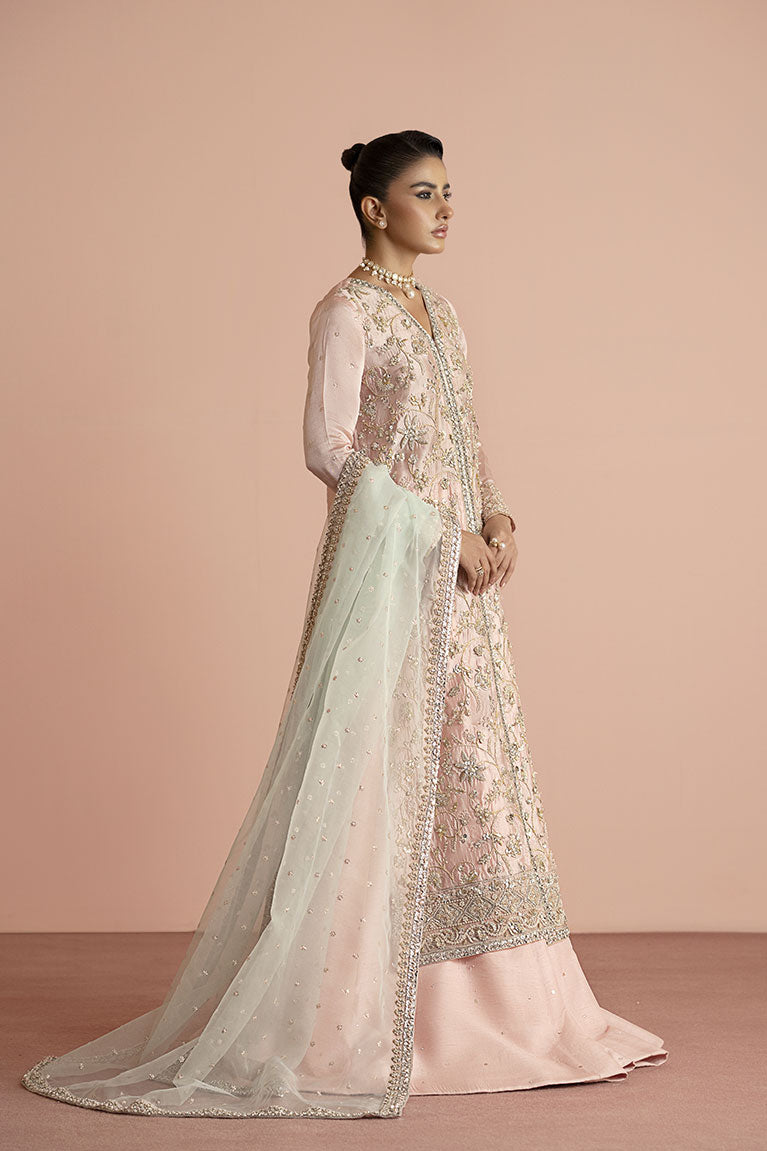 Pink Shirt with Lehnga and Aqua Dupatta