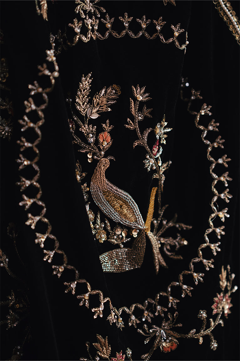 Gold Zari Shirt, Izaar & Shawl