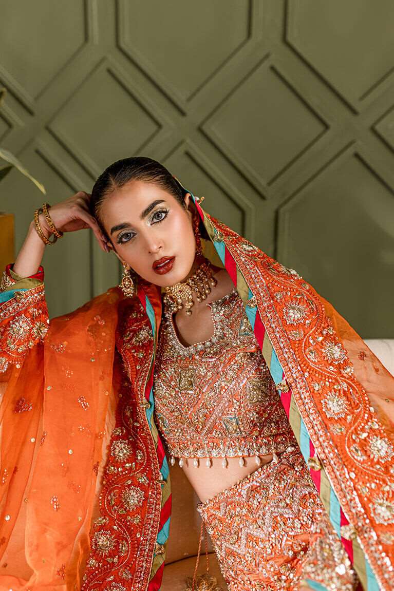 Burnt orange lehnga choli