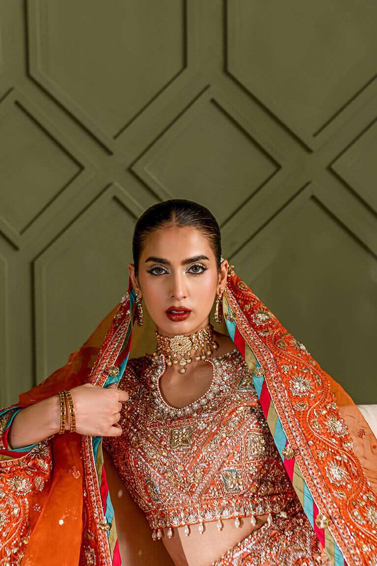 Burnt orange lehnga choli