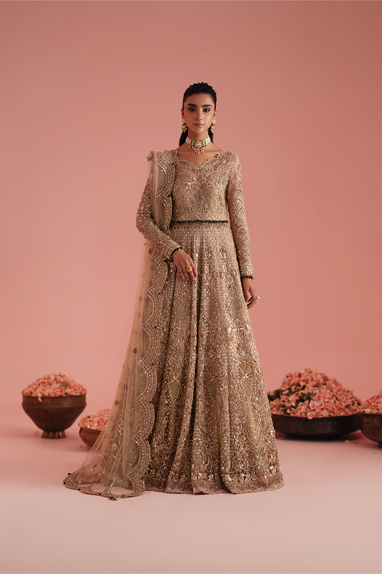 Champagne Gold Kalidaar, Lehnga & Dupatta