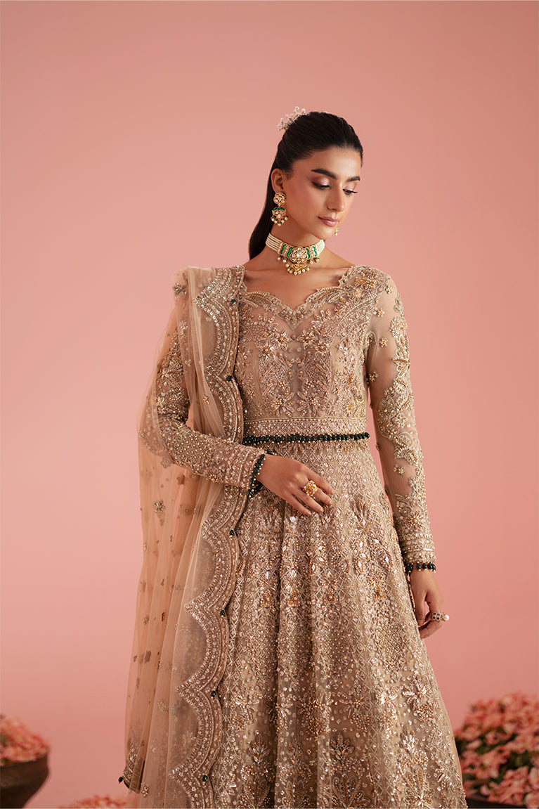 Champagne Gold Kalidaar, Lehnga & Dupatta