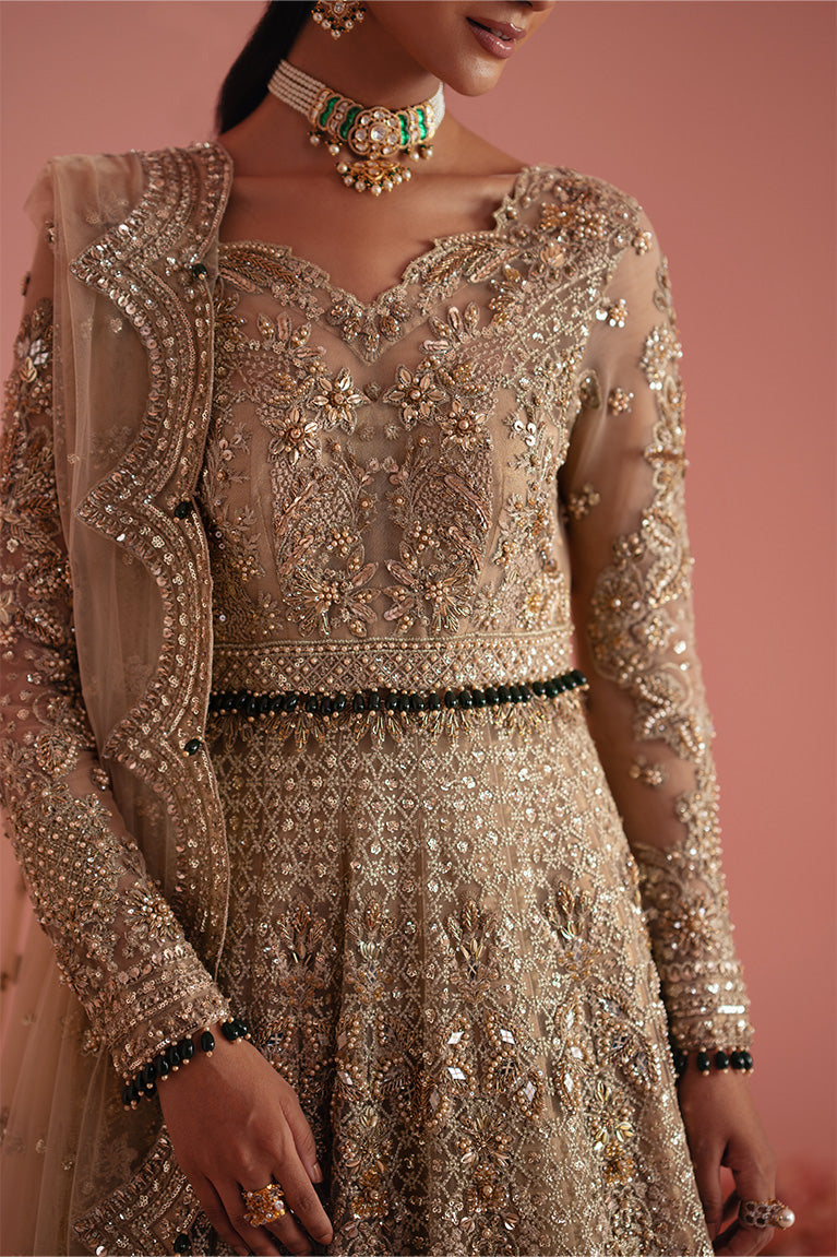 Champagne Gold Kalidaar, Lehnga & Dupatta
