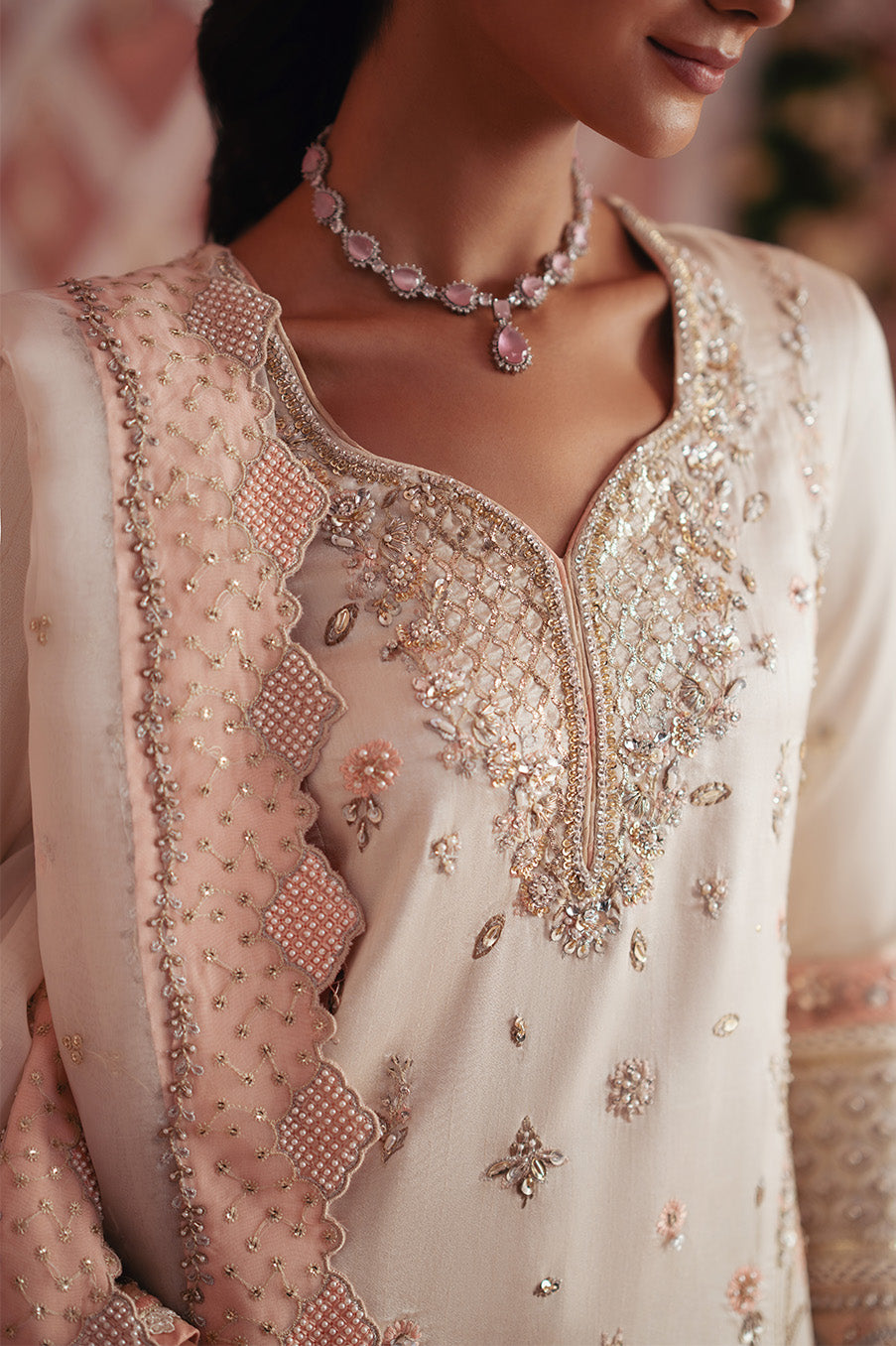 Ivory Blossom Shirt, Izaar & Dupatta