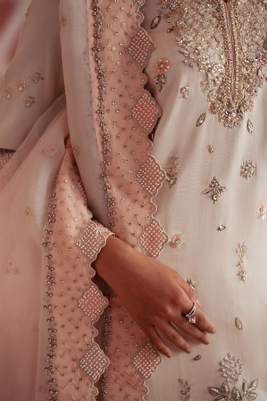 Ivory Blossom Shirt, Izaar & Dupatta