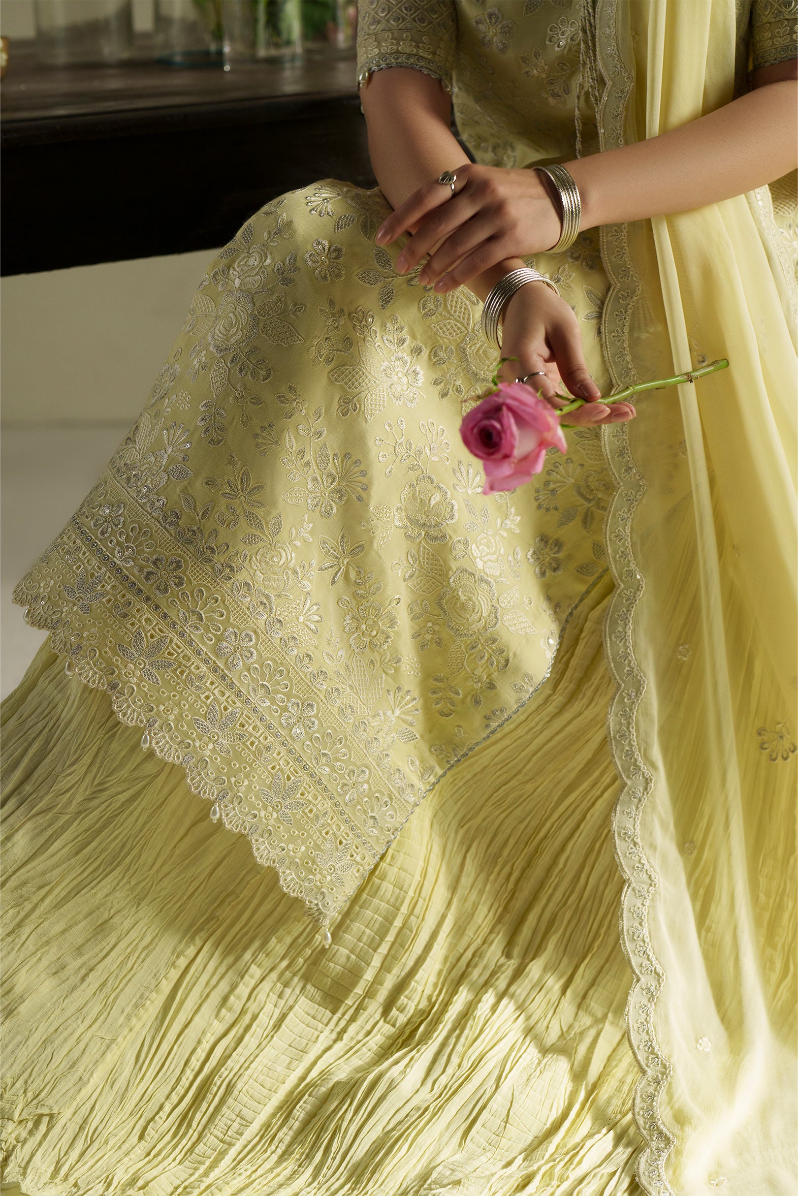 Gulab Butter Yellow Shirt Set