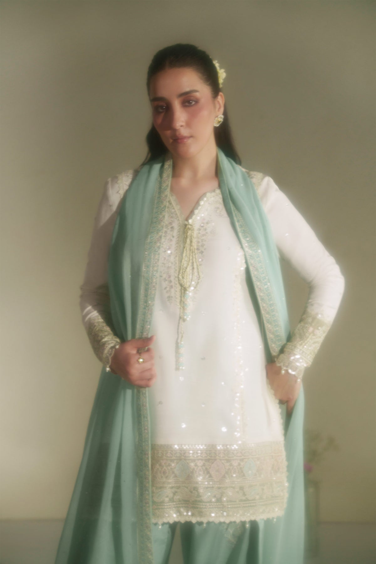 Aab Ivory Shirt Set
