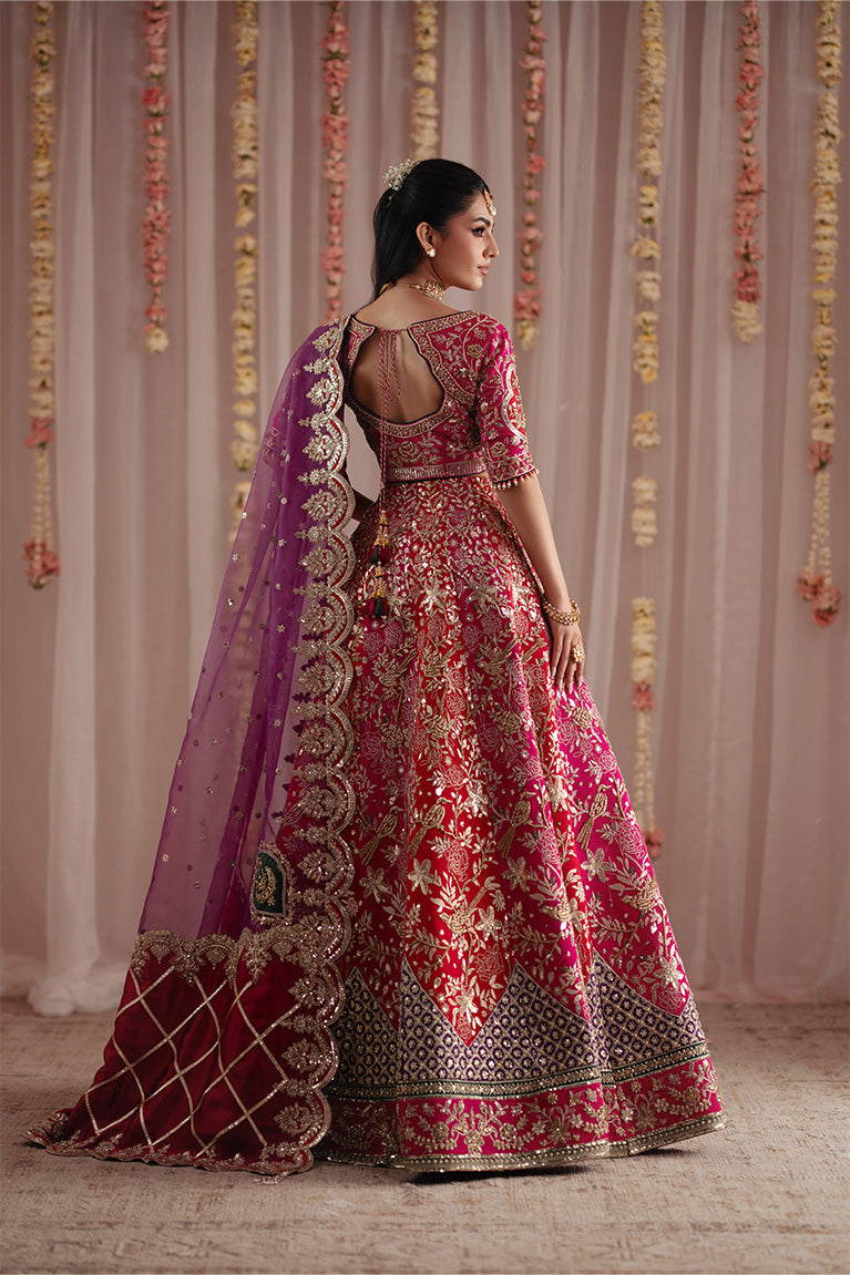 Fuschia Red Lehnga Choli & Dupatta